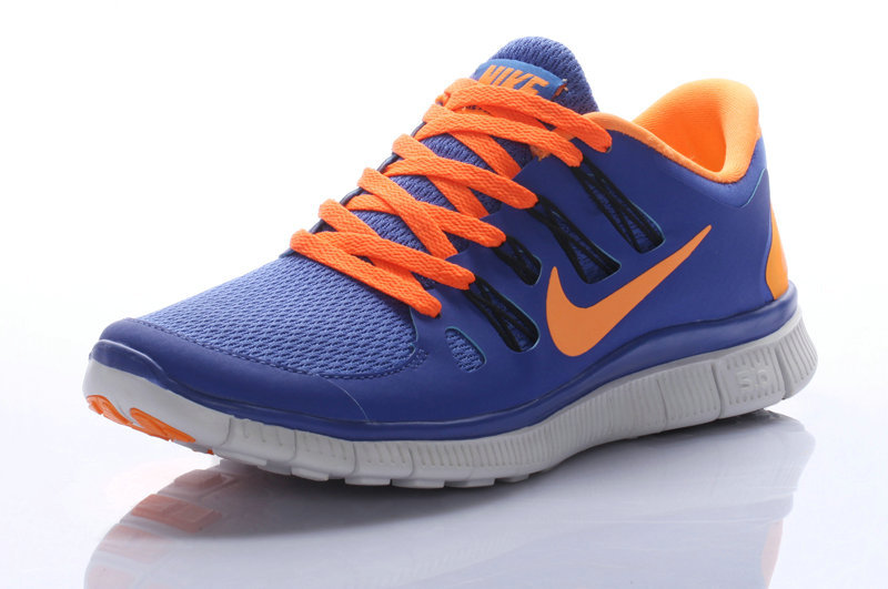 Hot Nike Free5.0 Women Shoes Blue/Darkorange